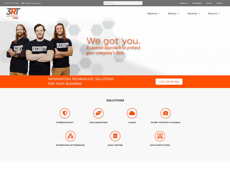3rt Networks Website Homepage