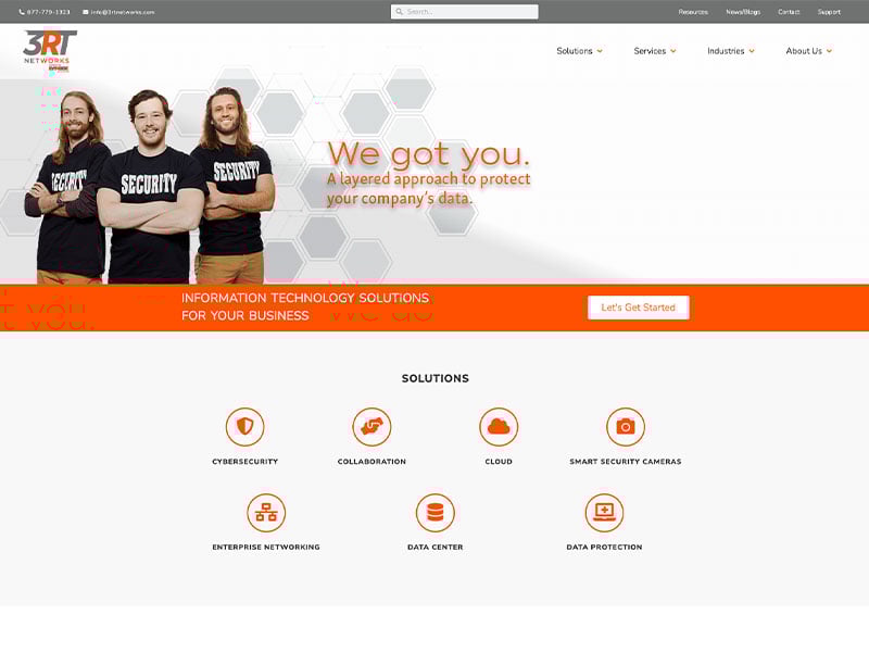 3rt Networks Website Homepage