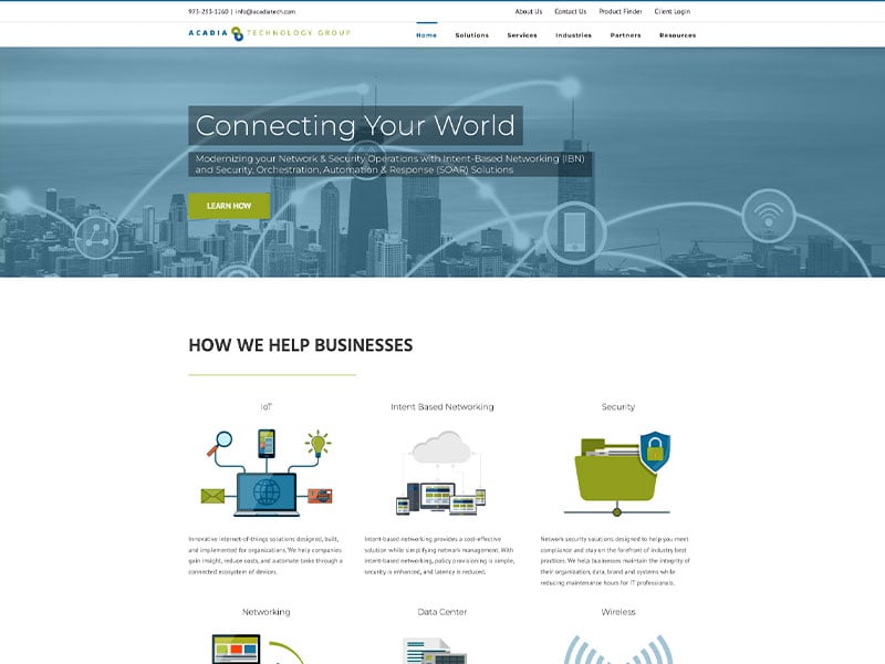 Arcadia Technology Group Website Homepage