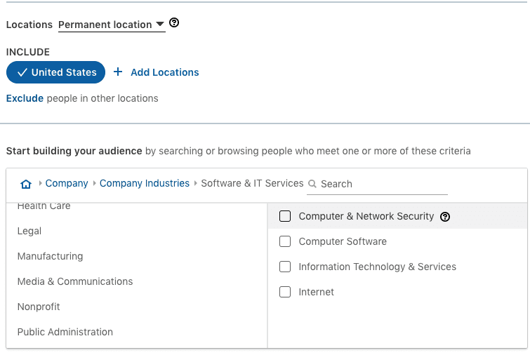 LinkedIn Ads Audience Selection