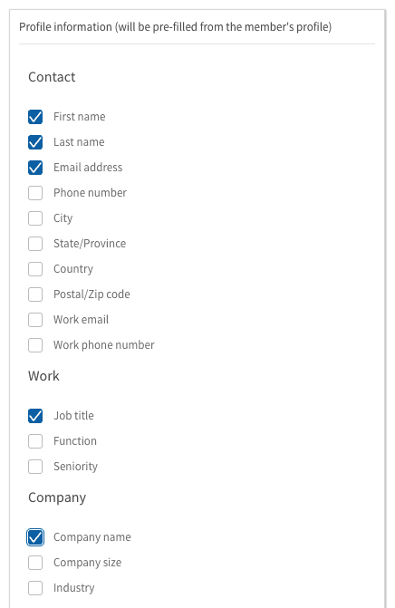 LinkedIn Form Fields for Ads
